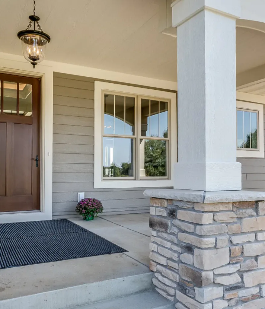 New front entry door installed by Northern Winds Contracting